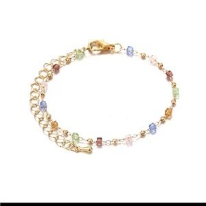 Elegant Gold Multicolor Beaded bundle women Bracelet x2 Bracelet